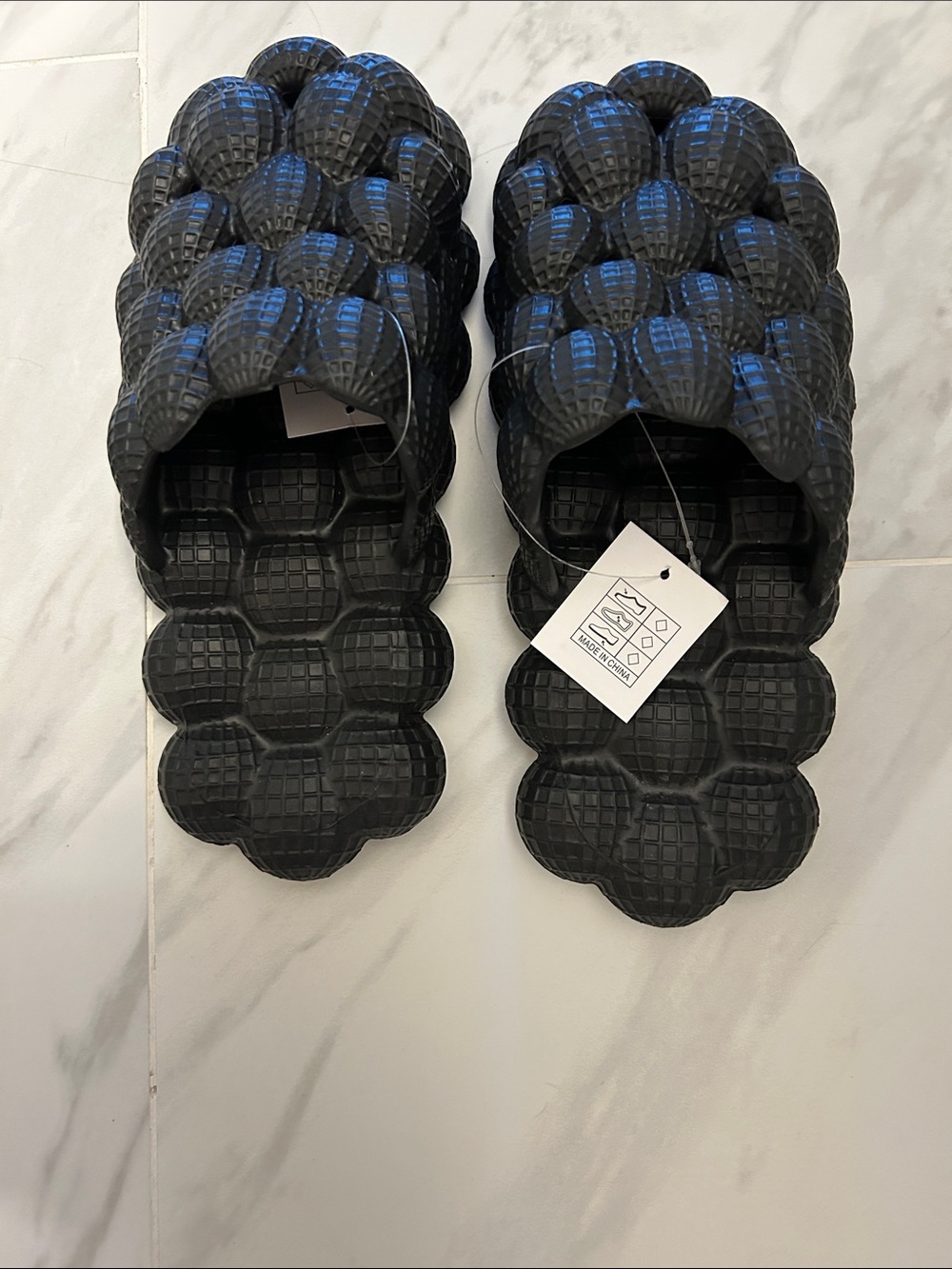 SHEIN Black Bubble Slide Sandals